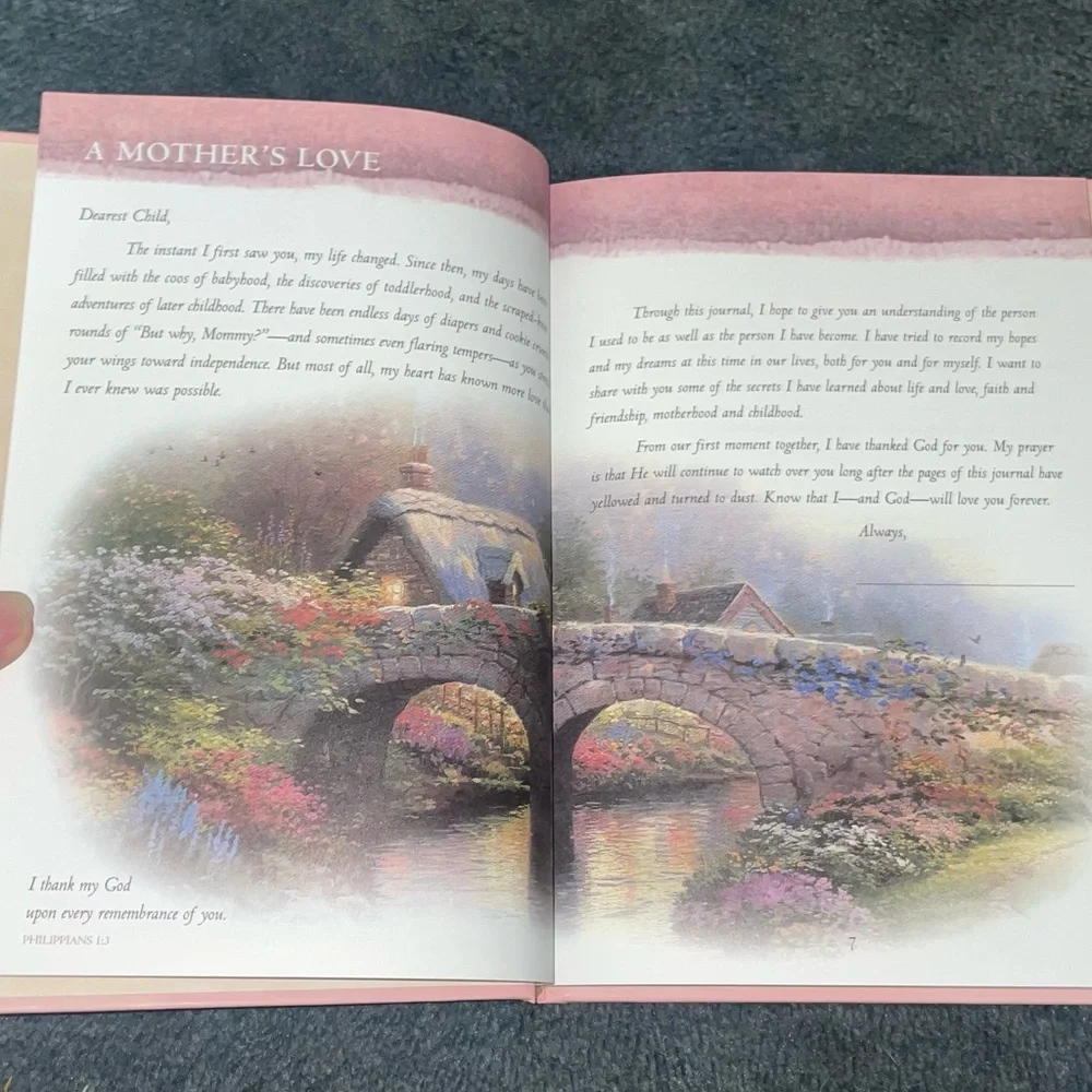 Thomas Kinkade A journal of Faith&Love MOTHERS MEMORIES To Her Child. Hardcover